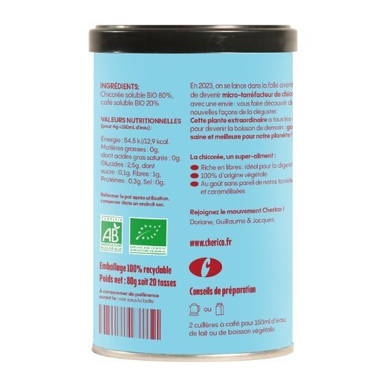 Chicorée café Chicorée & Café BIO 80g